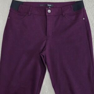 Simply Vera Vera Wang Skinny Pants Women's Size L Long Plum Purple Stretch